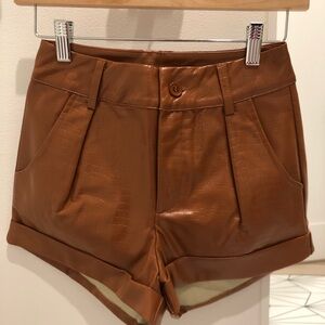 Superdown High Waist Faux Leather Women Shorts